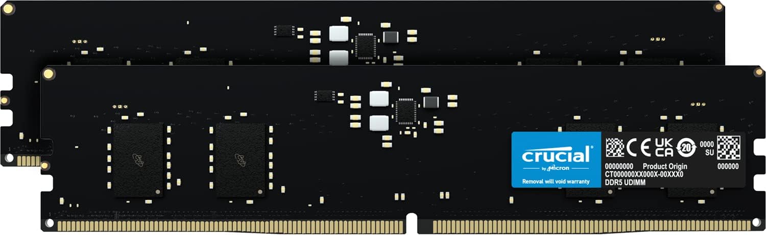 Crucial RAM Desktop 16GB 8x2 DDR5 4800MHz CL40 Memory Crucial RAM Desktop 16GB 8x2 DDR5 4800MHz CL40 Memory